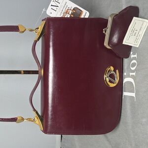 DIOR 1980s shoulder/cross body/clutch w/coin purse & original inspection ticket